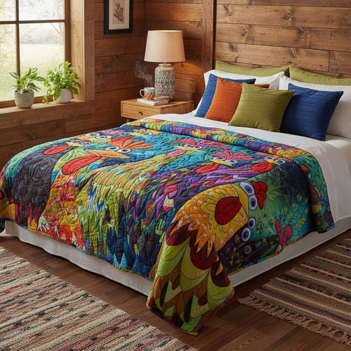 Coperte Trapuntate di Galline Fantasiose NCU0PT040