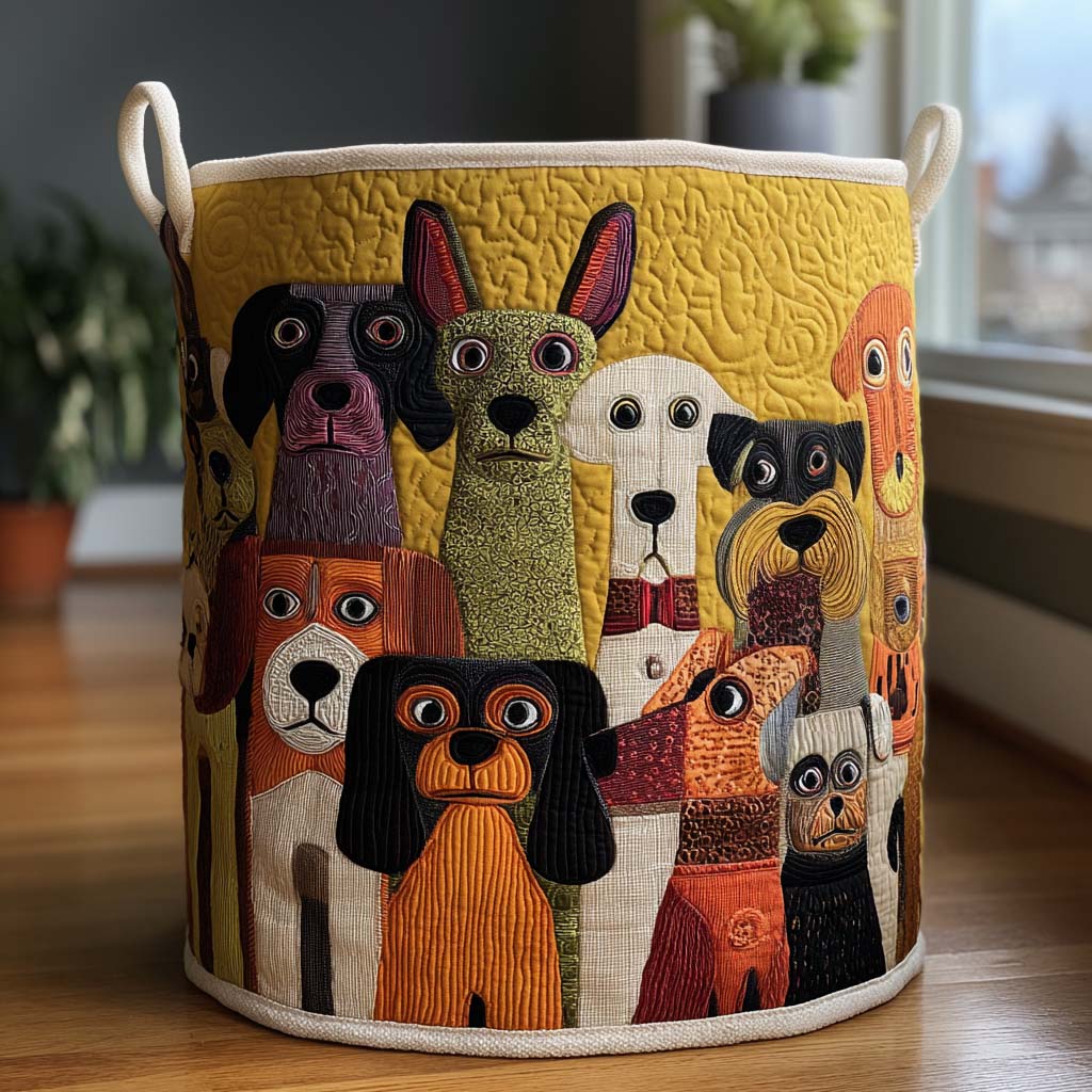 Cesto da Lavanderia Trapuntato Whimsy Woofs NCU0PTT1468