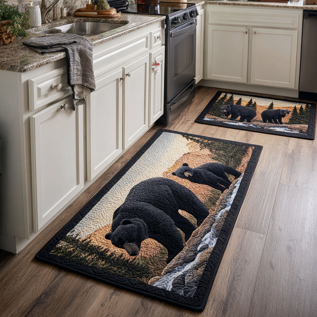 Tappeto da cucina antiscivolo con orso in stile naturale NCU0DK11677