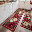 Tappeto da cucina antiscivolo invernale con fiori delicati NCU0DK11530