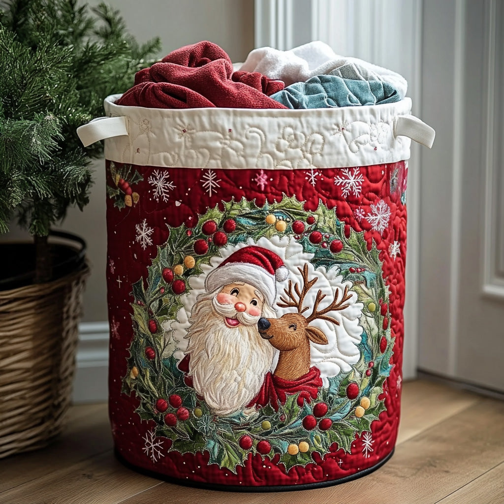 Cesto della Biancheria Trapuntato di Natale NCU0QN028