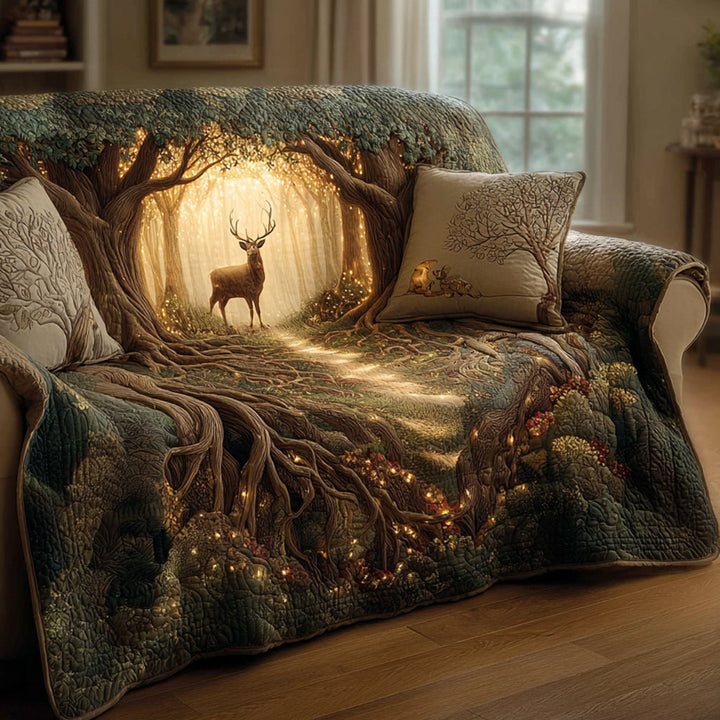 Copertura per Divano Trapuntata Woodland Deer NCU0HH1236
