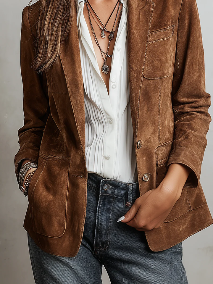 Imogen | Blazer vintage marrone da donna - vista 5
