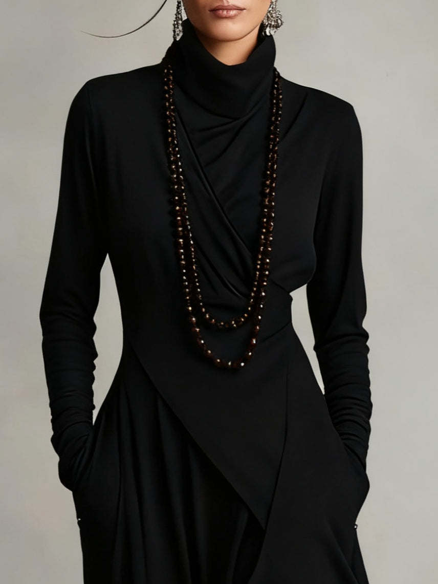 Genevieve | Abito Maxi a Collo Alto