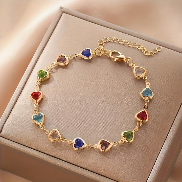 Bracciale con cuori colorati