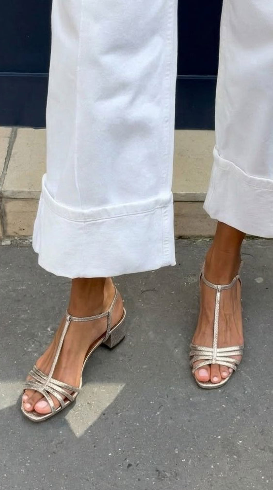 Allegra - sandali dorati eleganti da donna