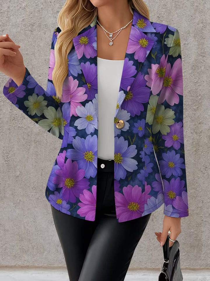 Bellamira - blazer donna floreale viola, vista 4