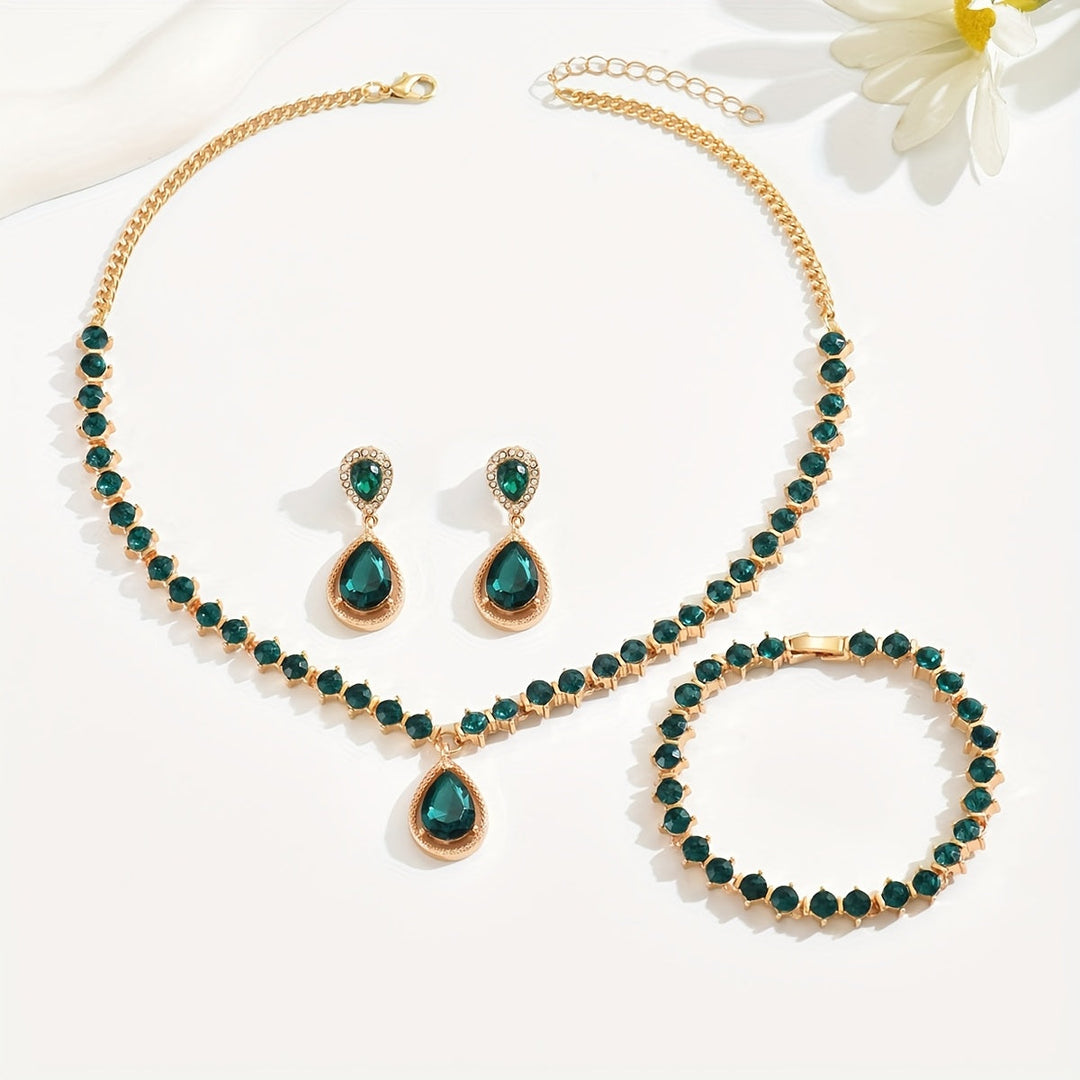 Set di gioielli geometrico con cristalli