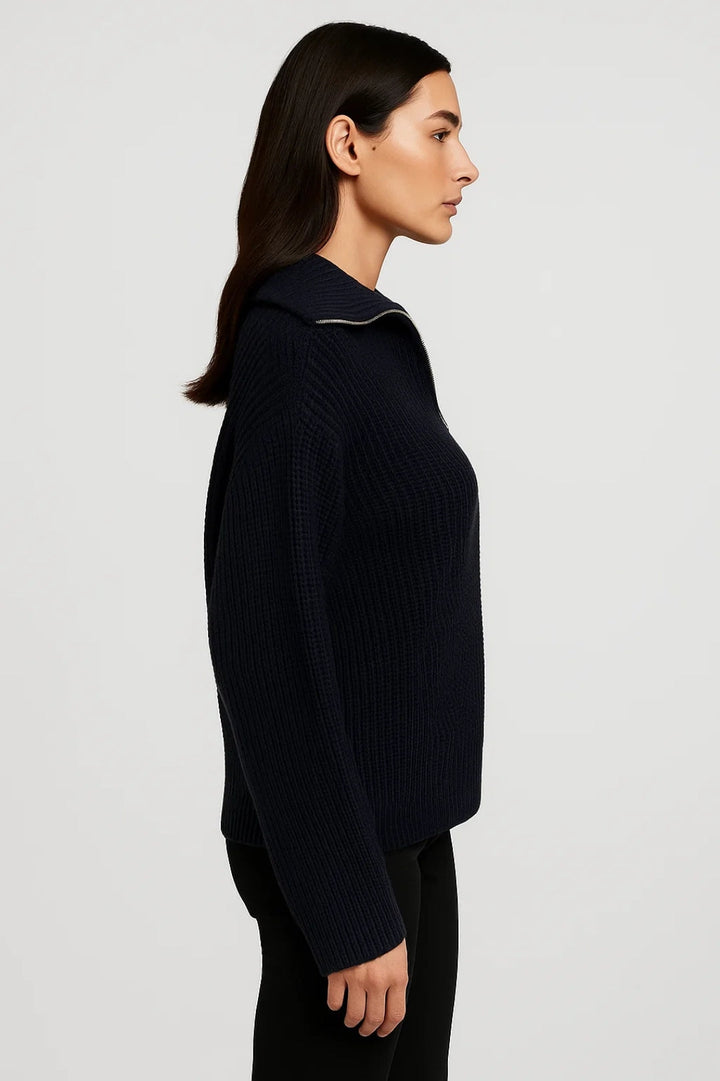 FFION | MAGLIONE CON COLLO A ZIP IN MAGLIA WAFFLE