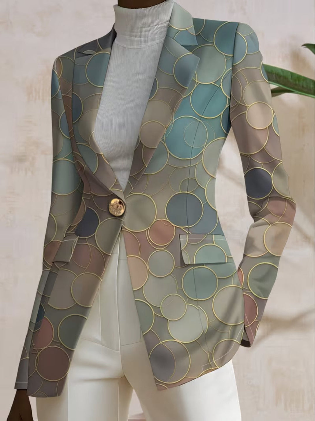 Capucine - blazer donna a pois multicolore, vista 4
