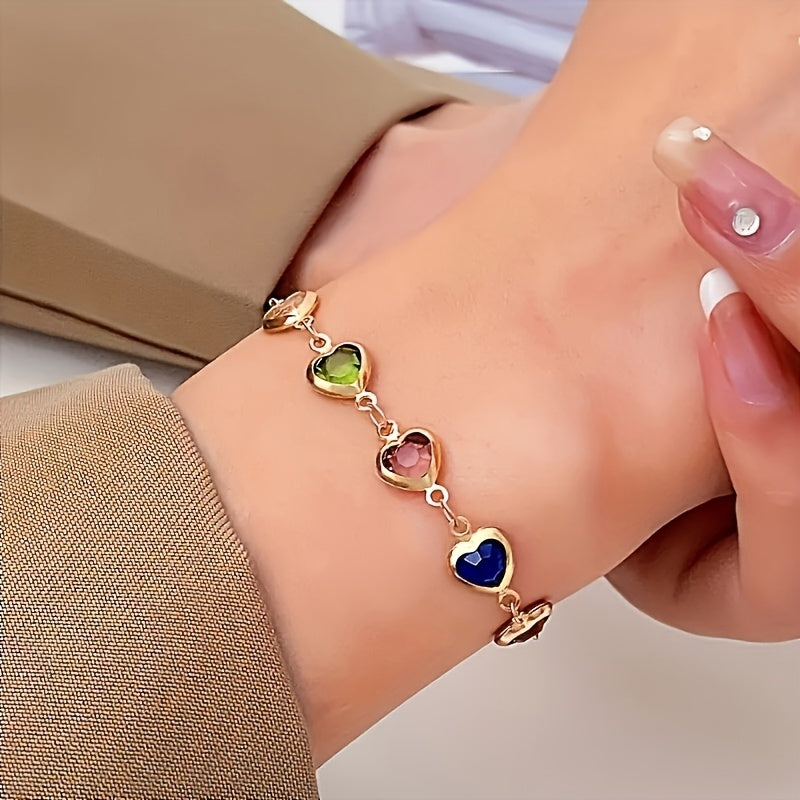Bracciale con cuori colorati