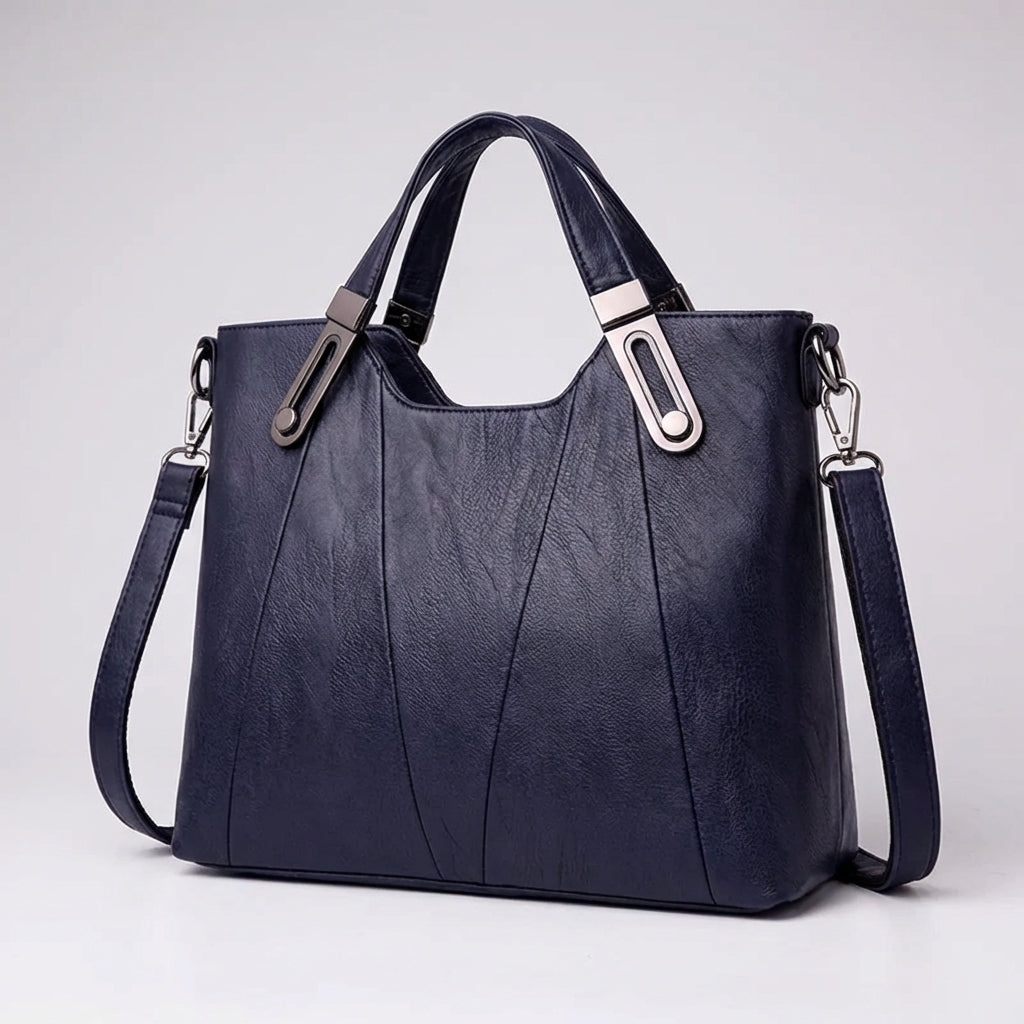 Borsa a Mano in Pelle Sienna
