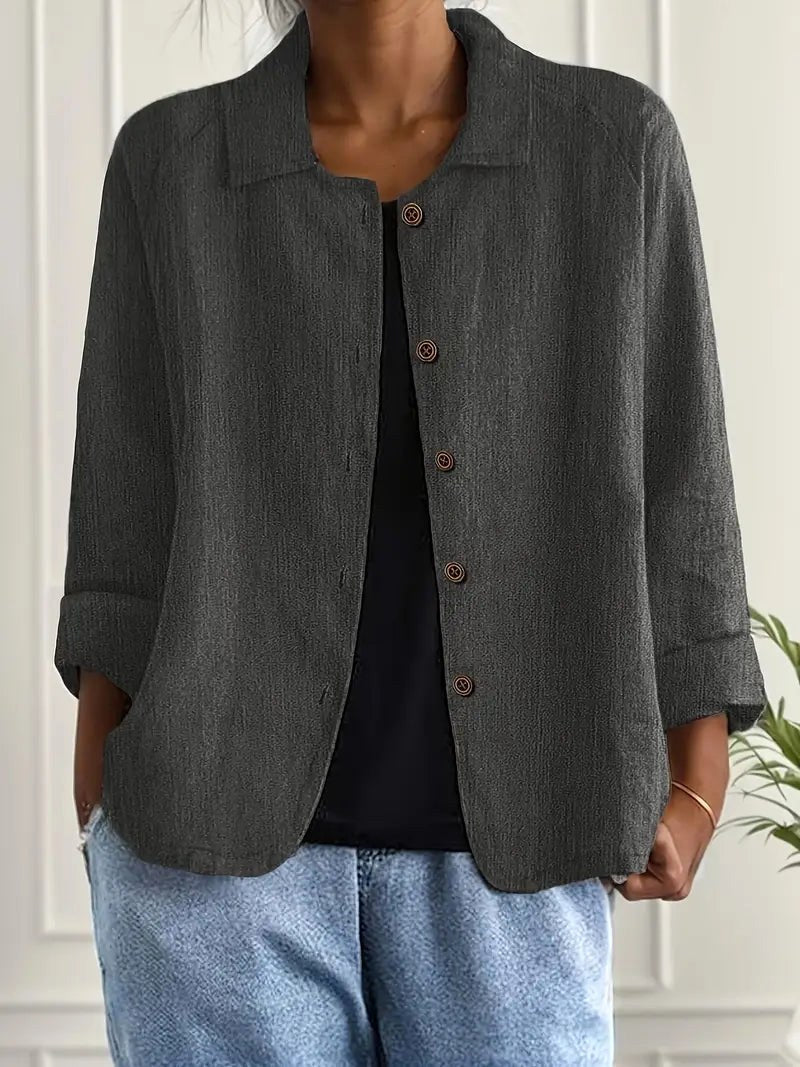 Camicetta classica Zelina grigio scuro - Maria Milano