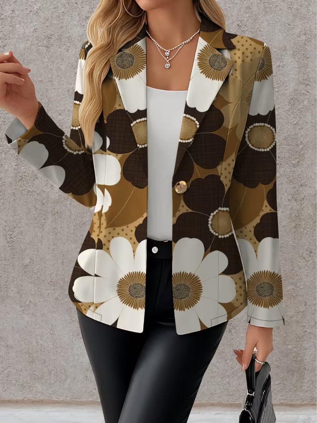 Clothilde - blazer donna con stampa margherite, vista 2