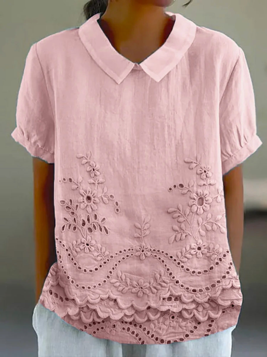 Lily - camicia da donna ricamata a fiori