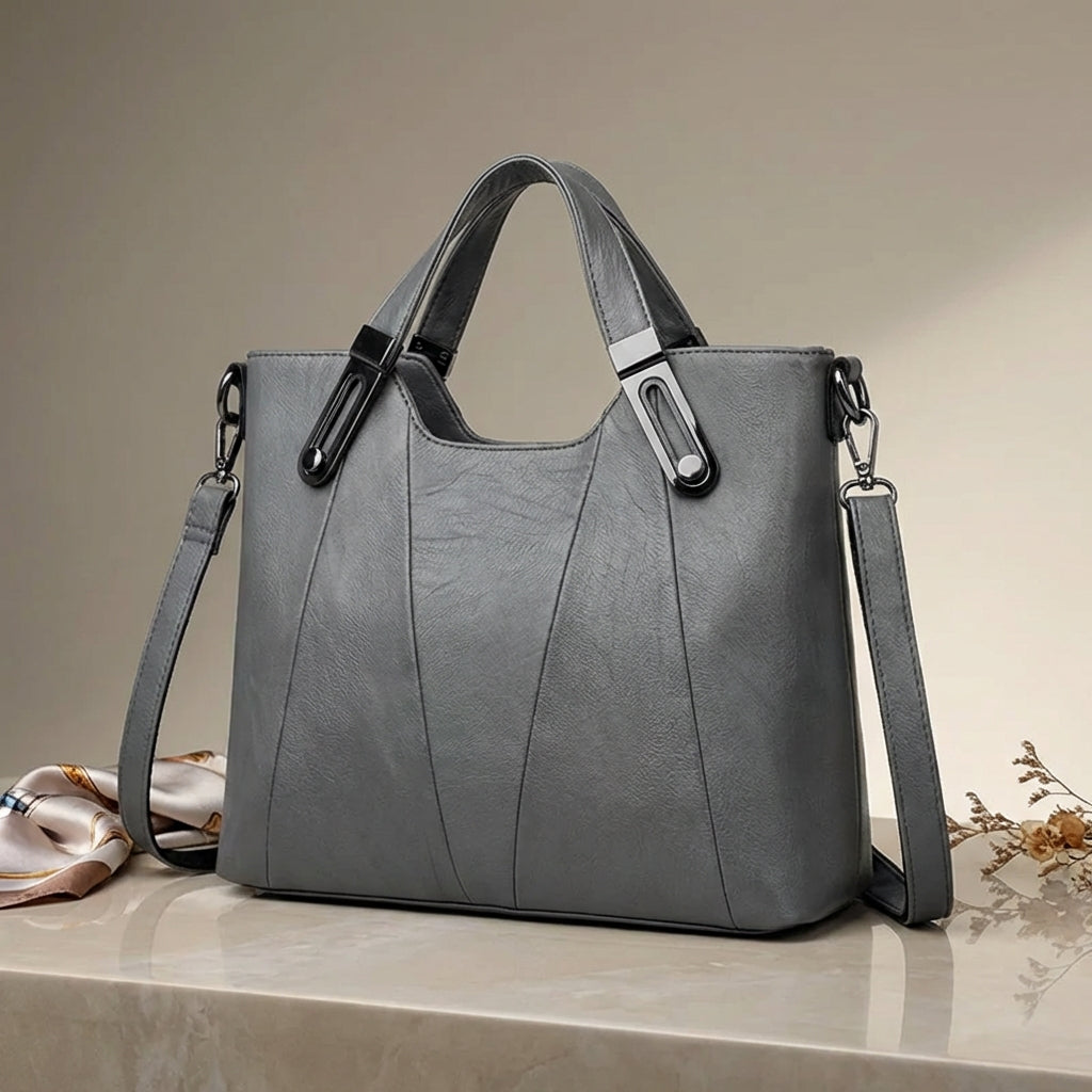Borsa a Mano in Pelle Sienna