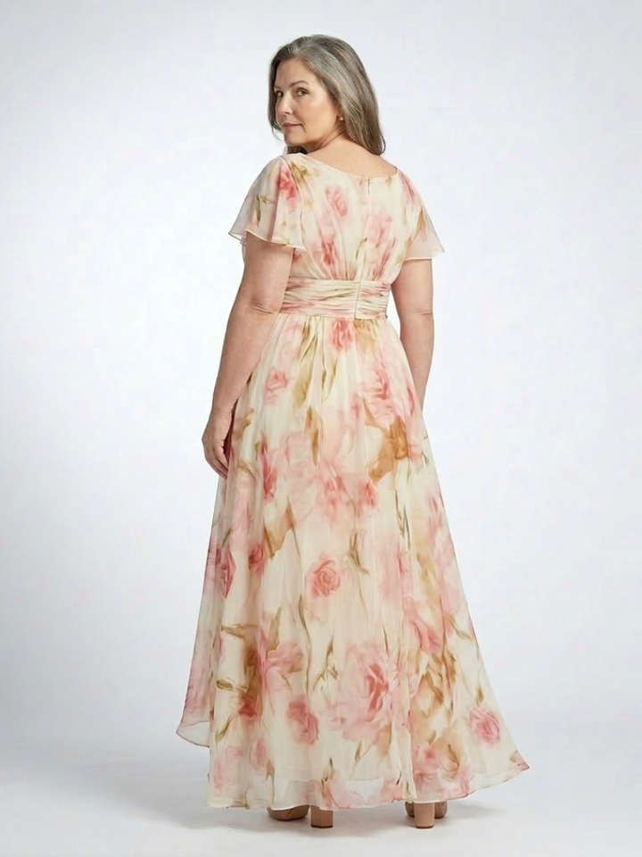 Elara | Abito Maxi Floreale con Scollo a V