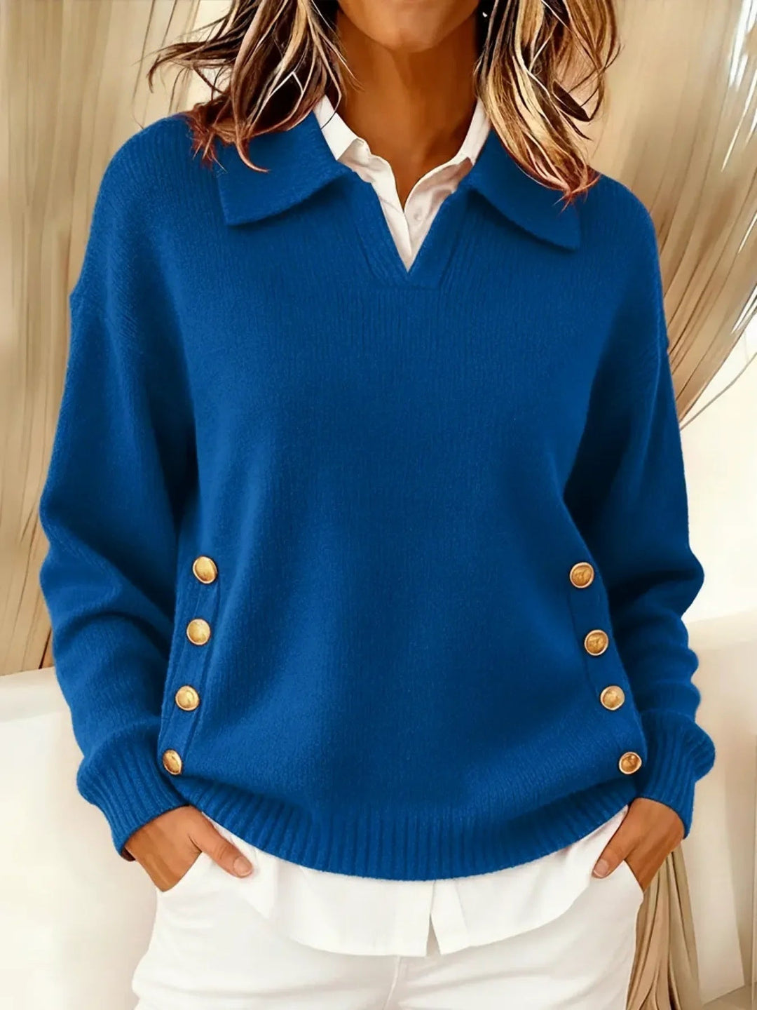 Erminia | Maglione Polo con Bottoni