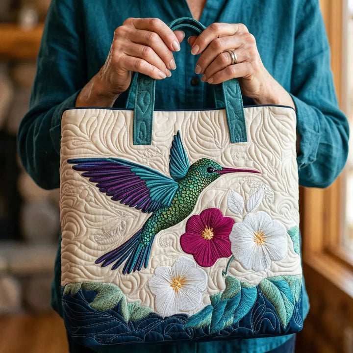 Borsa comoda - Colibrì e Fiore bianco