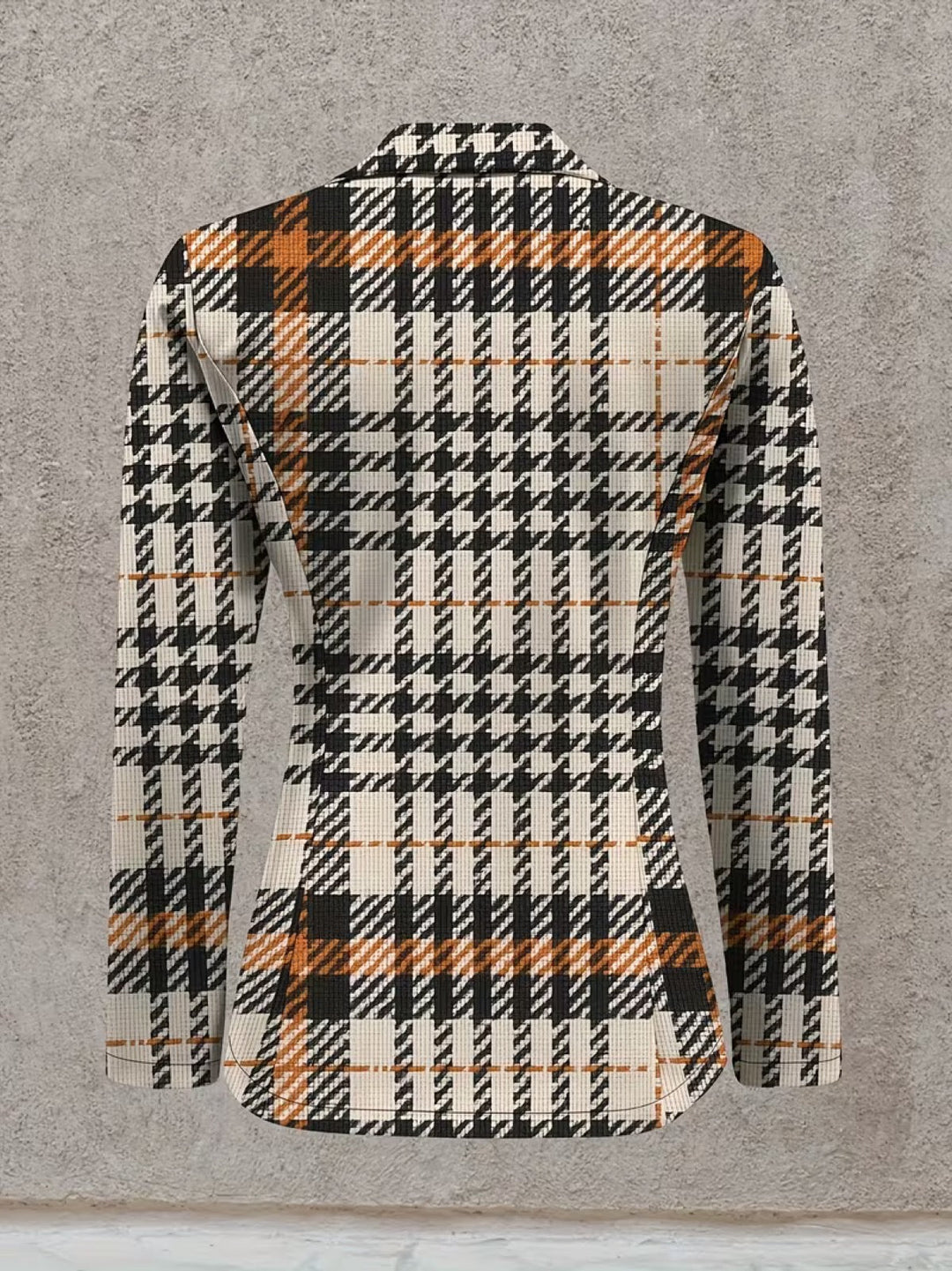 Ghislaine - blazer donna pied-de-poule beige e nero, vista 5