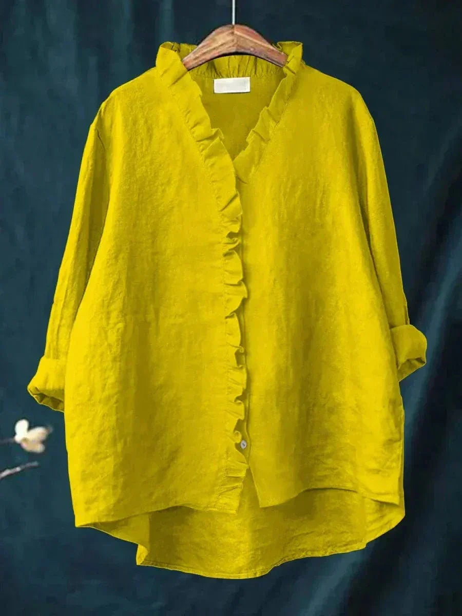 THALIA | BLUSA CON SCOLLO ARRICCIATO
