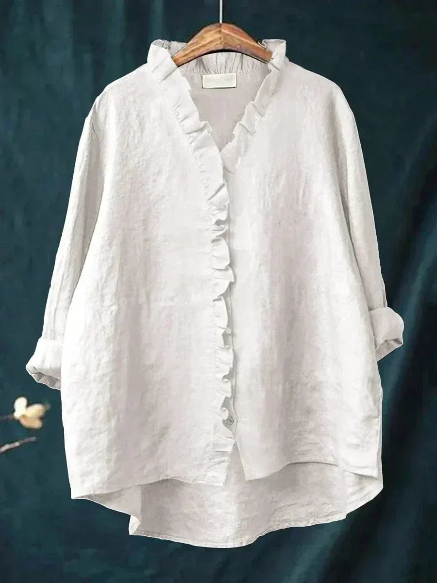 THALIA | BLUSA CON SCOLLO ARRICCIATO