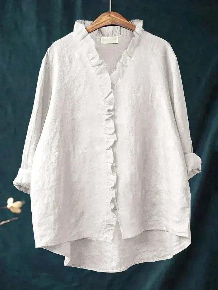 THALIA | BLUSA MORBIDA CON COLLO ARRICCIATO