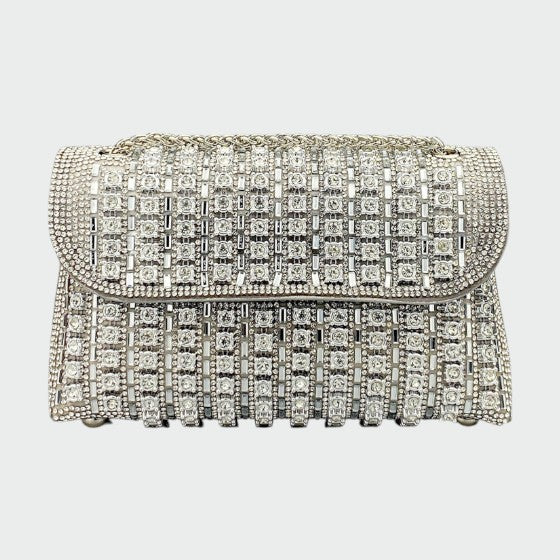 Laviera - Borsa a Spalla con Catena e Diamanti Colorati