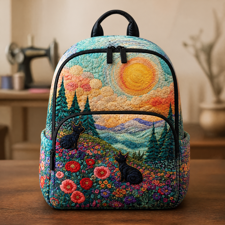 Zaino Trapuntato con Fiori e Montagne