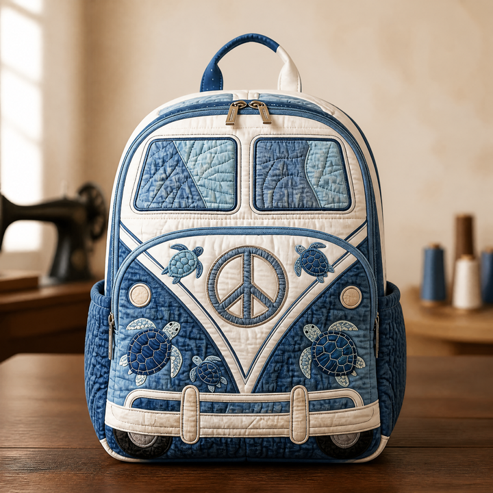 Zaino Trapuntato Hippie Camper Vintage
