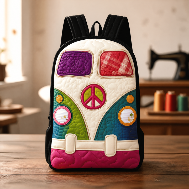 Zaino Trapuntato Boho Peace con Spallacci Neri