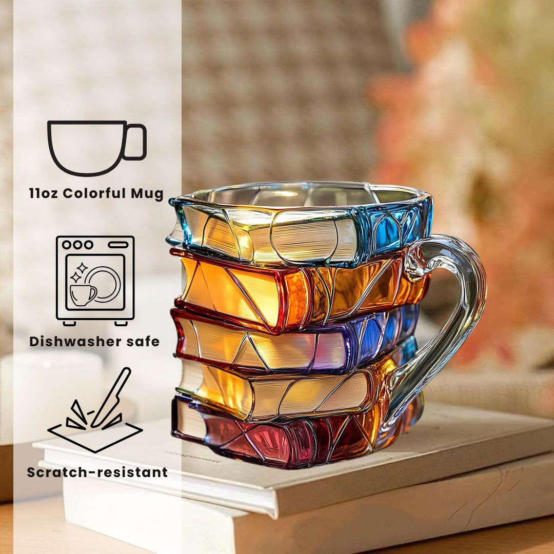 Tazza della Felicità 3D Unica e Fatta a Mano per Appassionati di Lettura