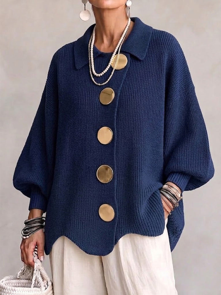 Ortensia | Cardigan Oversize con Bottoni Gioiello