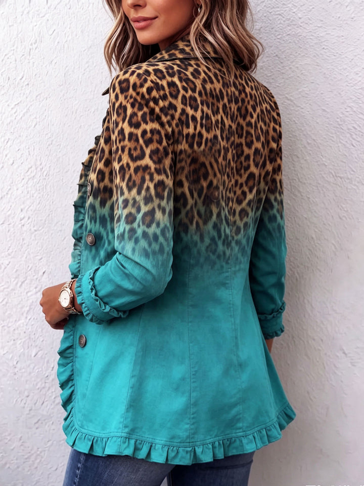 Valeria | Blazer Leopardato Sfumato con Volant