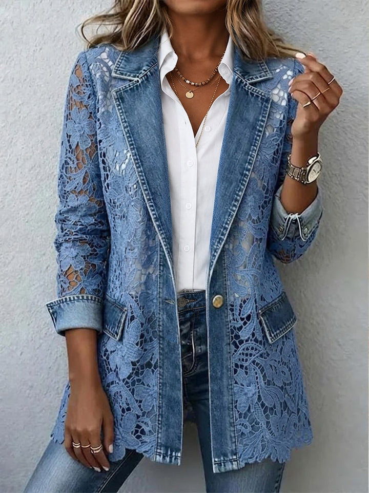 Beatrice | Blazer con Inserti in Pizzo Floreale