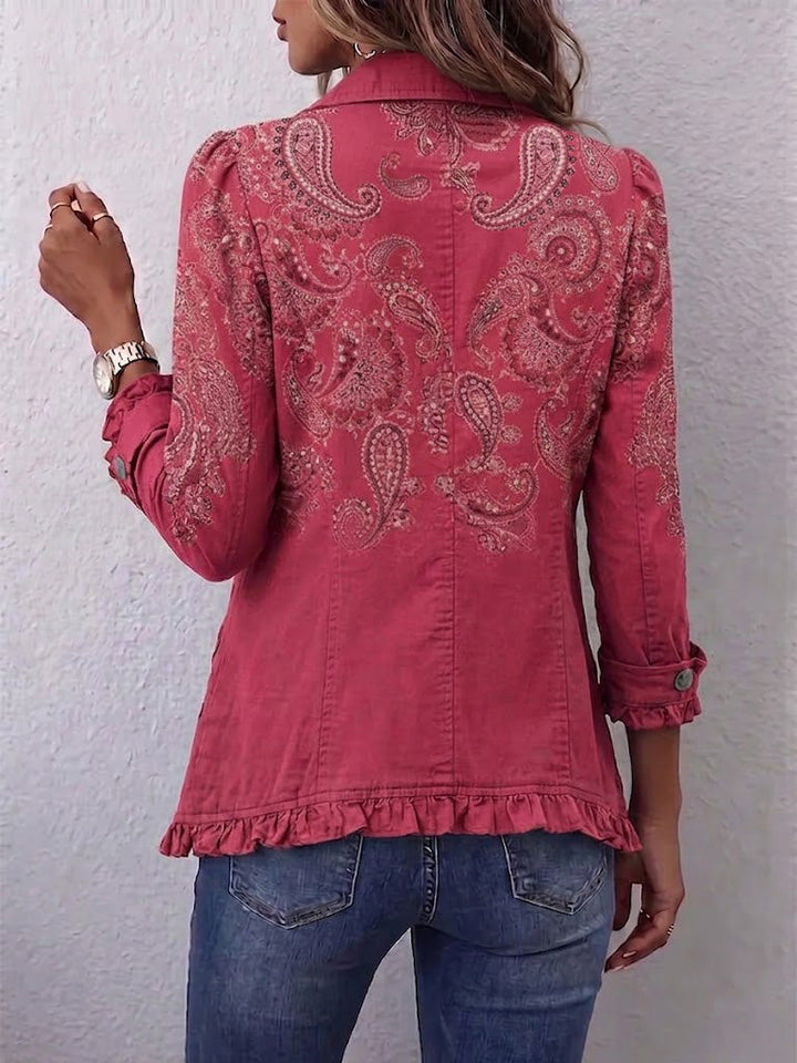 Martina | Giacca Vintage con Stampa Paisley e Volant