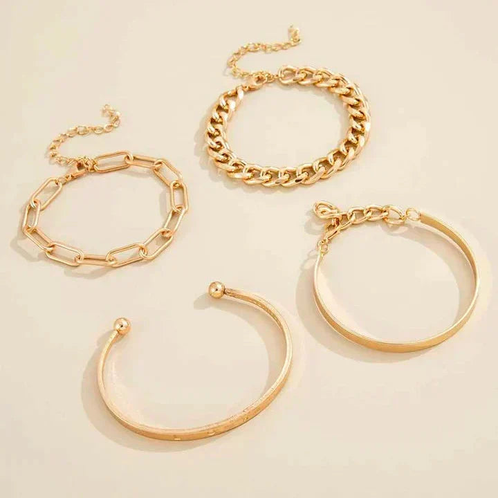 Set di bracciali moderni dorati