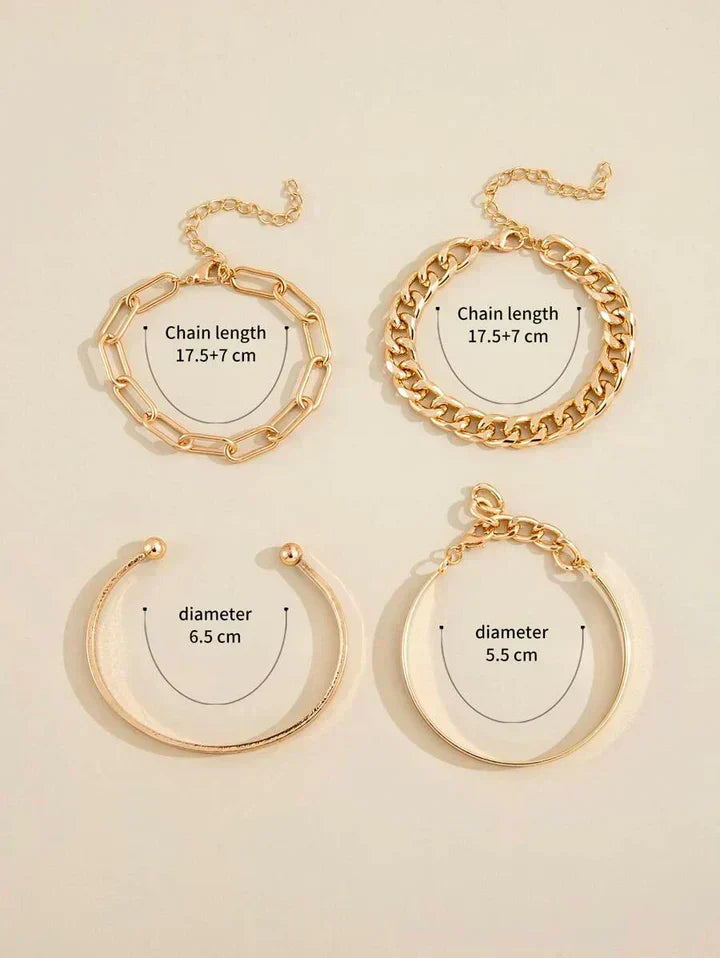 Set di bracciali moderni dorati
