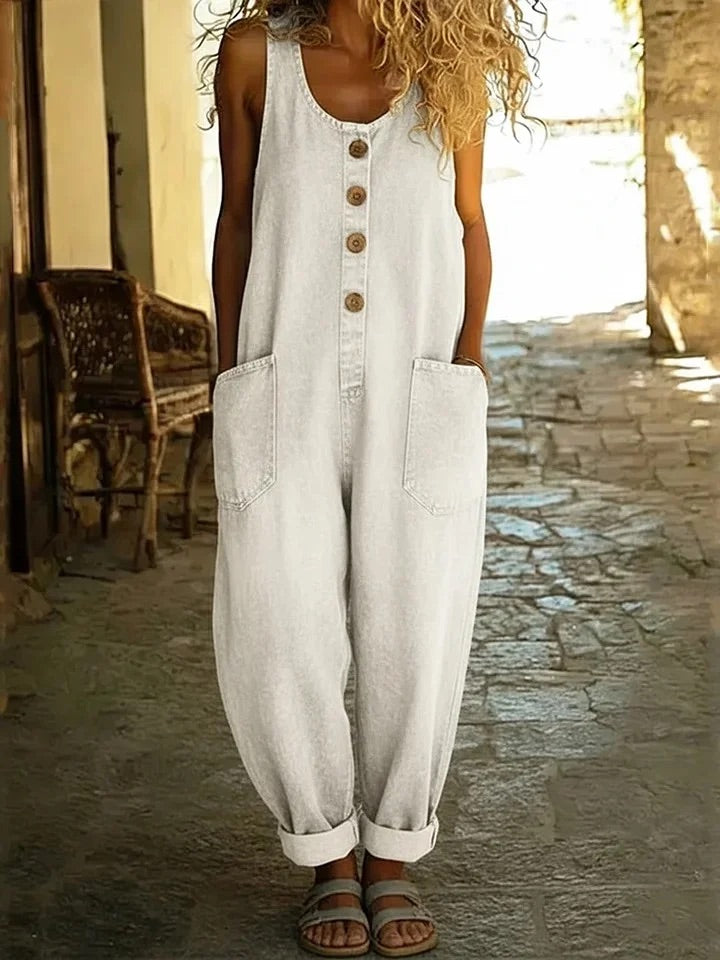 RUTH | SALOPETTE IN DENIM LAVATO
