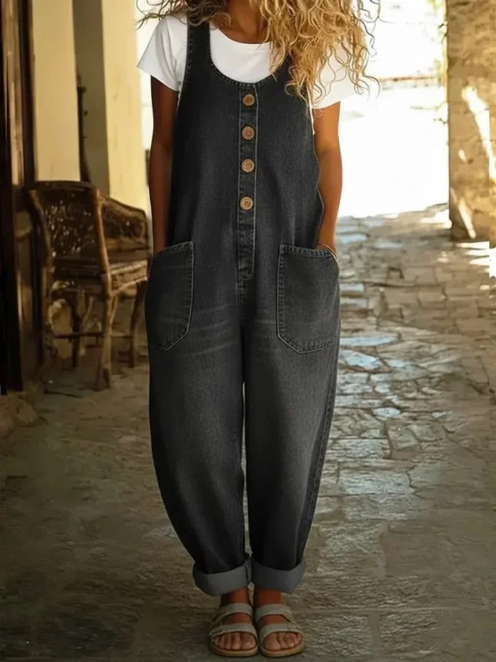 RUTH | SALOPETTE IN DENIM LAVATO