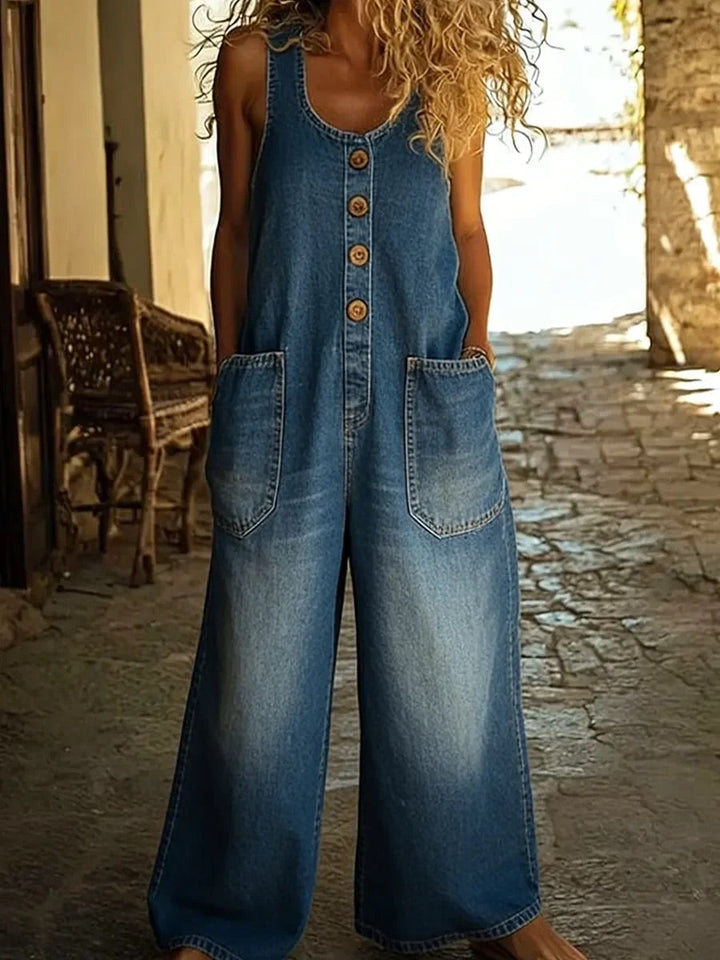 RUTH | SALOPETTE IN DENIM LAVATO