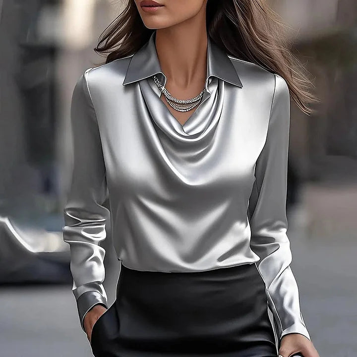 MILANO CHIC | BLUSA SATINATA DRAPPEGGIATA