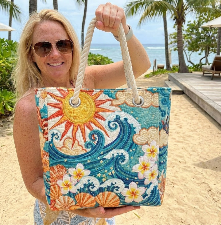Borsa mare trapuntata Bagliore Dorato disponibile nelle misure L e XL