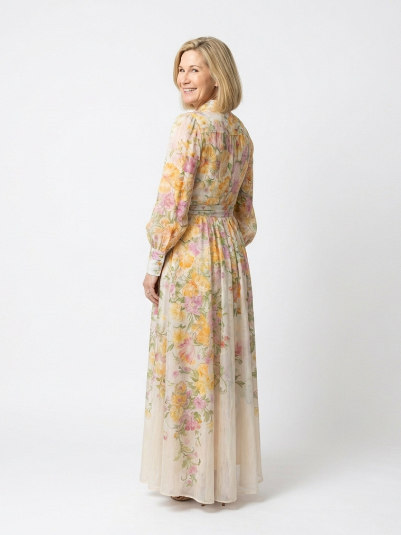 Cressida | Abito Maxi Floreale a Maniche Lunghe